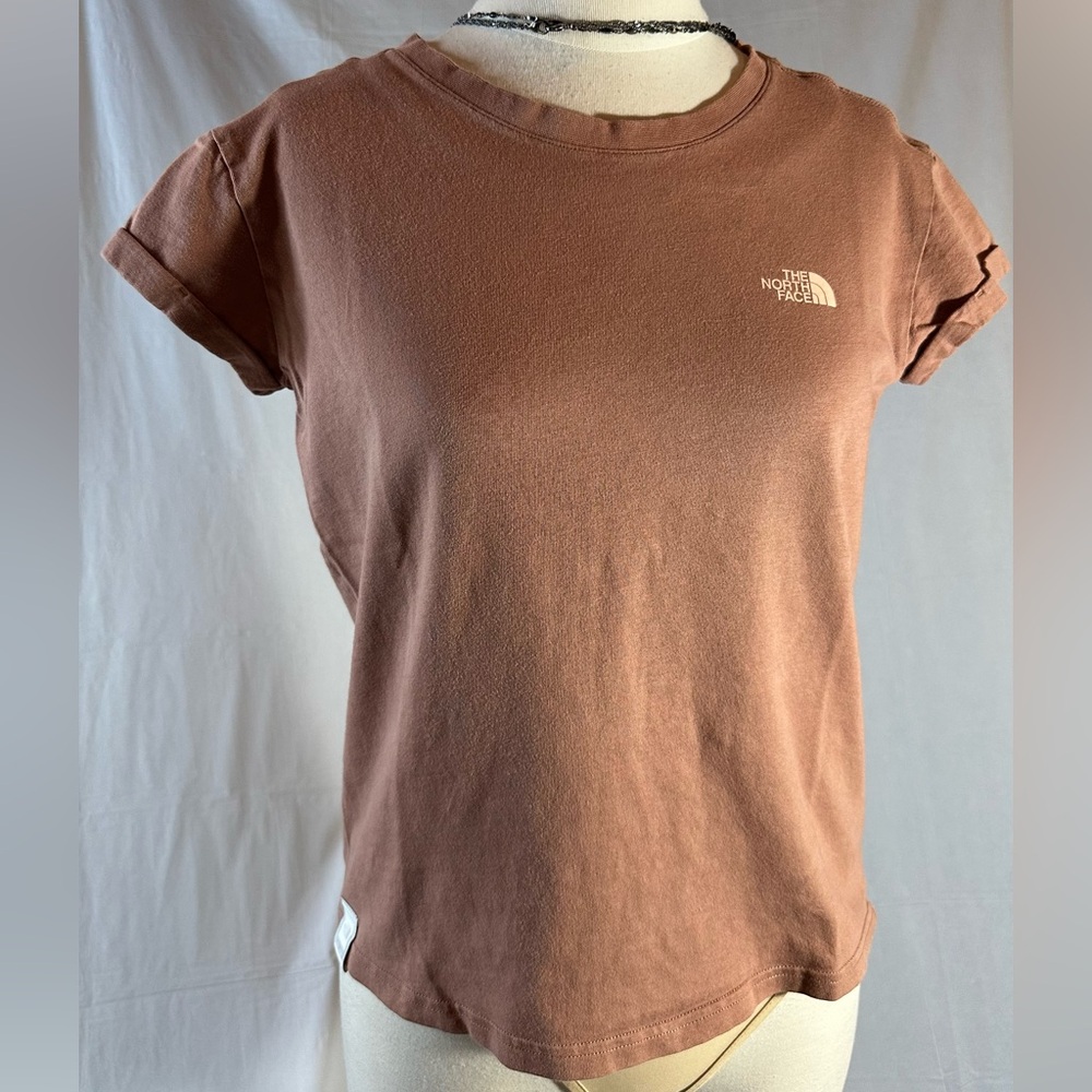 The North Face Women's Short Sleeve Bike Graphic Tee in Copper Brown